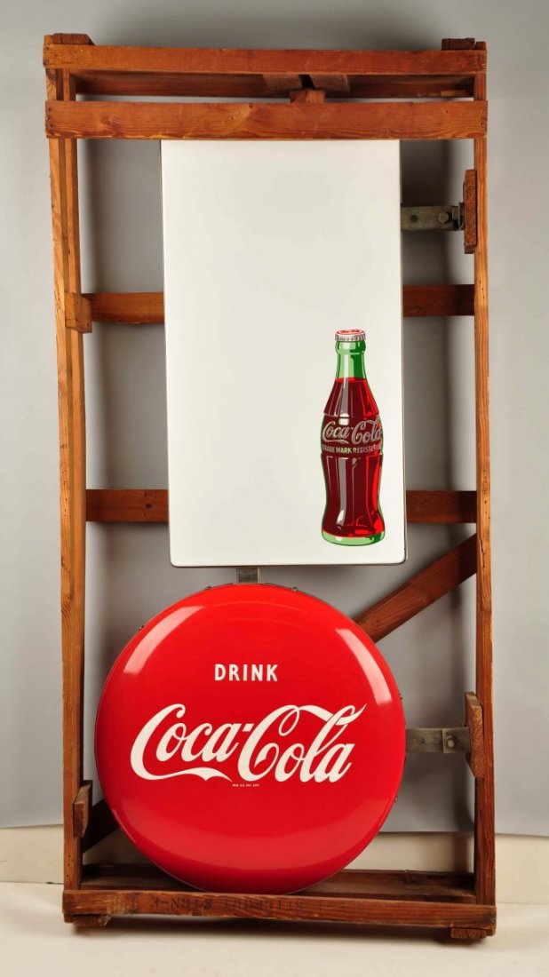 Coca-Cola Double Sided Porcelain Button Sign. (1 of 8)