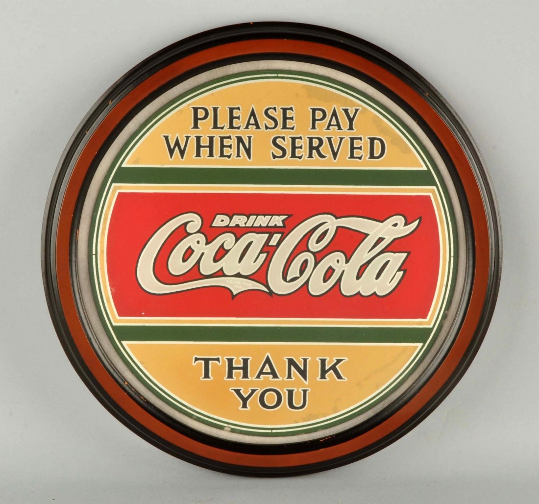 Coca-Cola Reverse Glass Advertising Sign. (1 of 1)