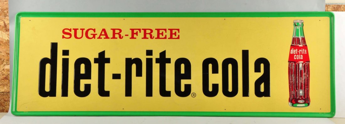 Diet Rite Cola Self Framed Tin Advertising Sign. (1 of 2)