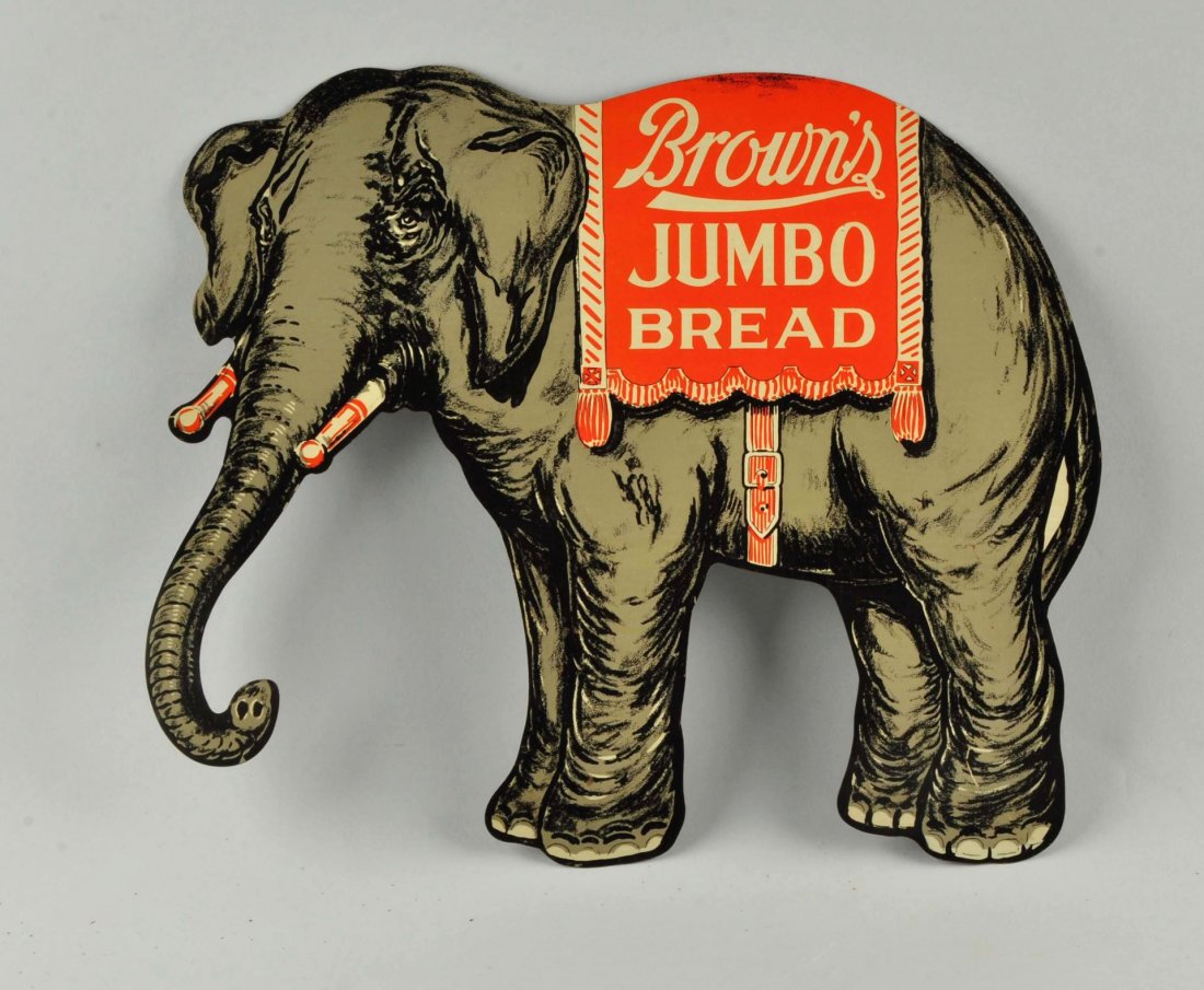Browns Jumbo Bread Die Cut Tin Litho Sign. (1 of 2)