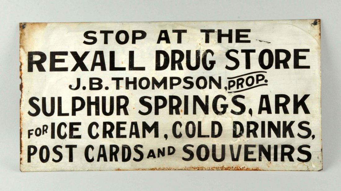 Lot Of 3: Advertising Tin Signs Shannon & Rexall. (1 of 3)