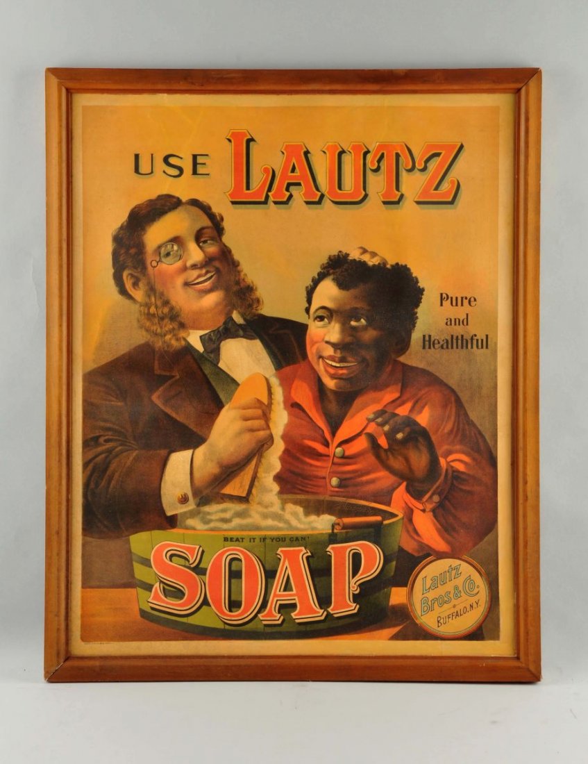 Lautz Soap Cardboard Advertising Sign. (1 of 1)