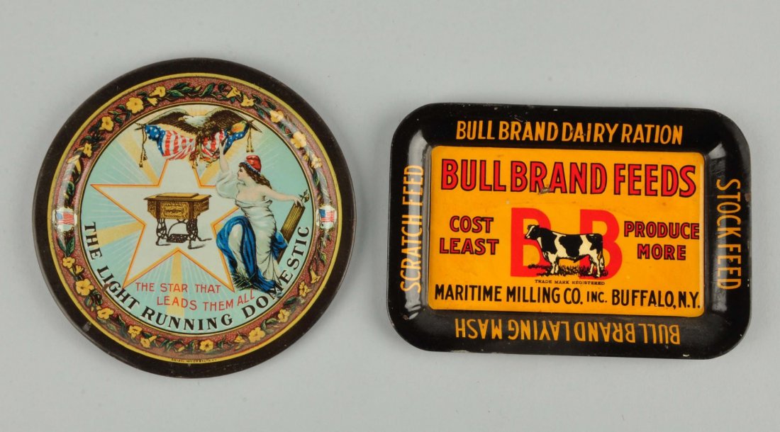 Lot of 2: Tin Advertising Tip Trays. (1 of 2)