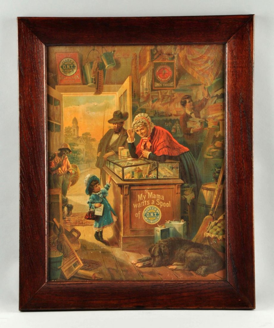 Clark's Spool Cotton Cardboard Advertising Sign. (1 of 1)