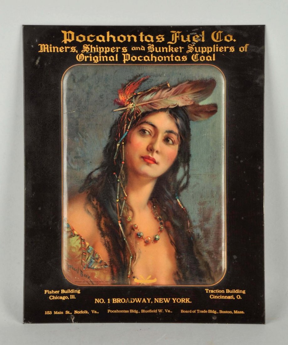 Pocahontas Fuel Co Tin Over Cardboard Sign. (1 of 2)
