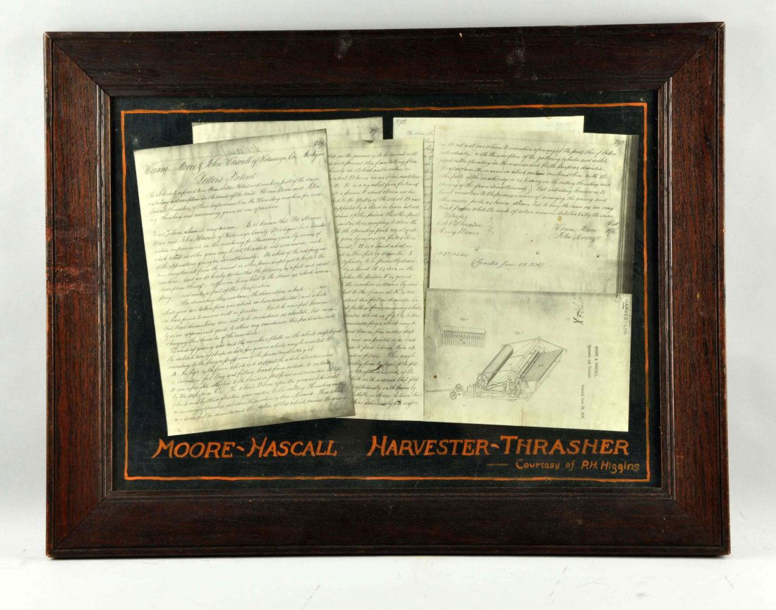 Moore-Hascell Harvester Thrasher Framed Documents. (1 of 3)