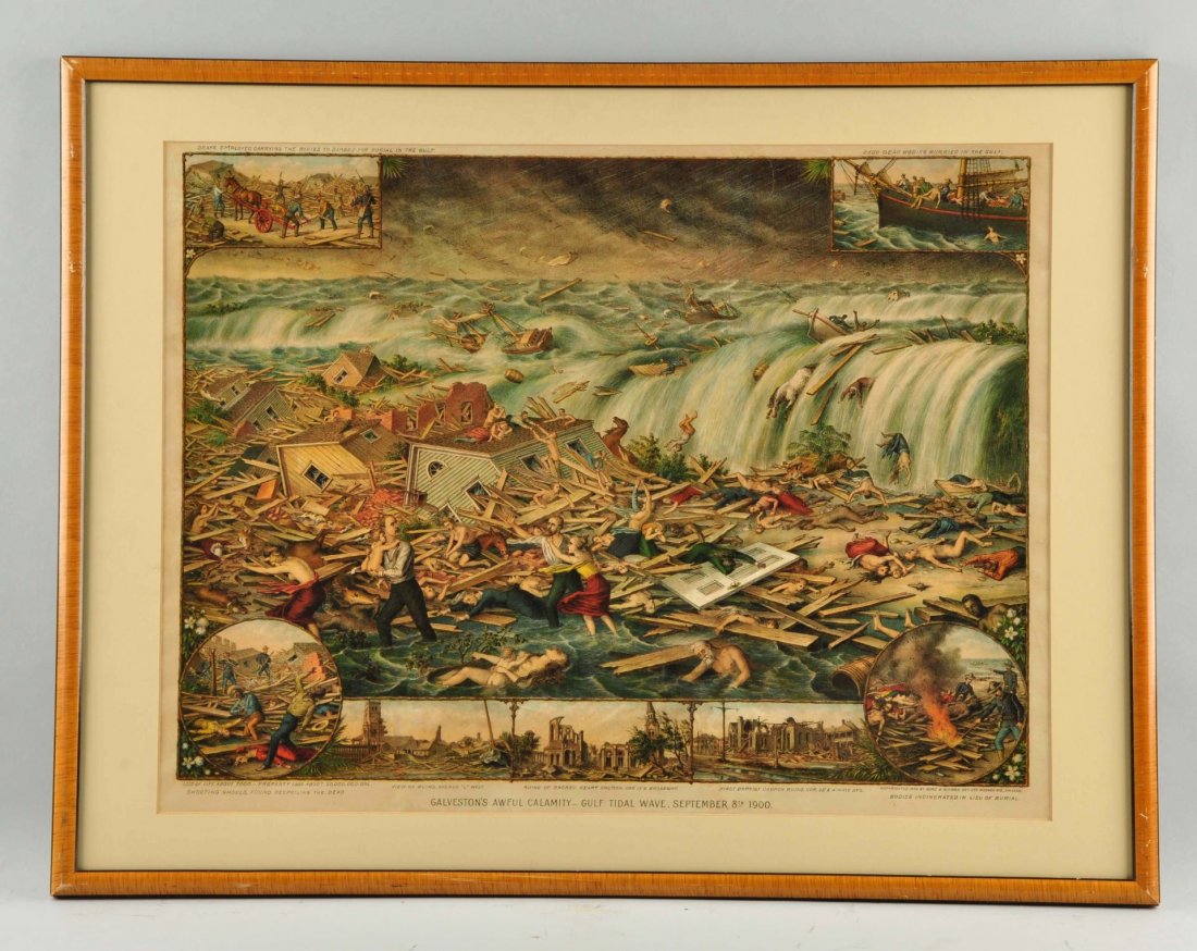 Galveston's Awful Calamity Paper Lithograph Poster (1 of 1)