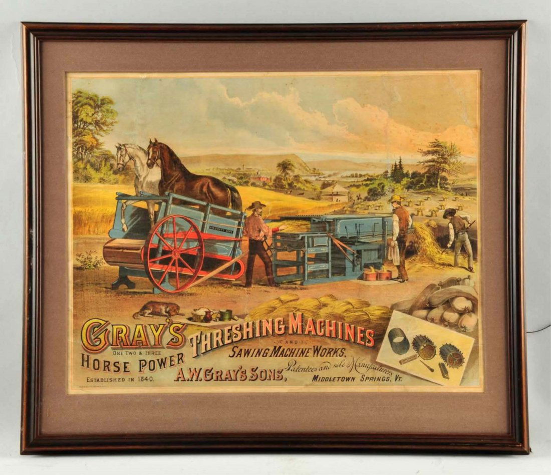 Gray's Threshing Machine Advertising Poster. (1 of 1)