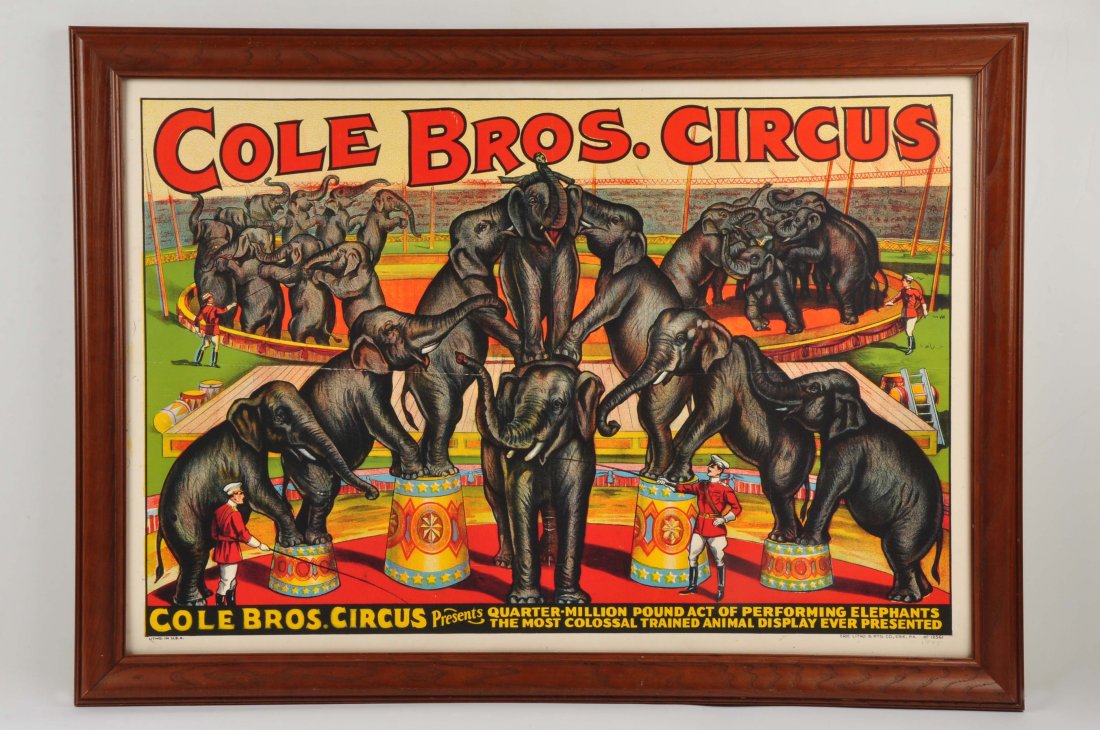 Cole Brothers Circus Advertising Poster. (1 of 1)