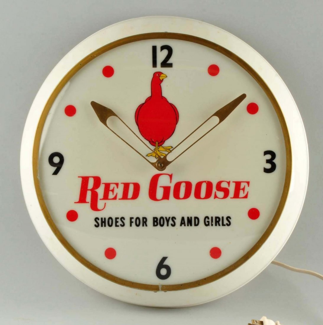 Red Goose Shoes Advertising Clock. (1 of 2)