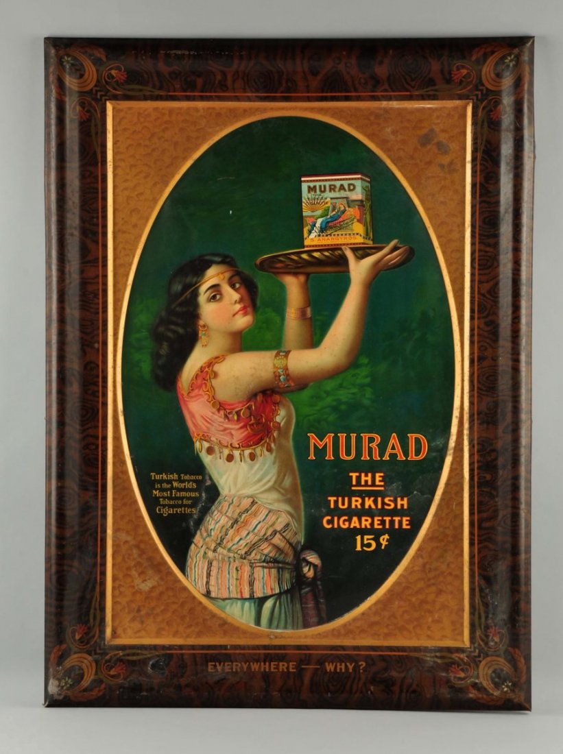 Self-Framed Murad Cigarettes Advertising Sign. (1 of 3)