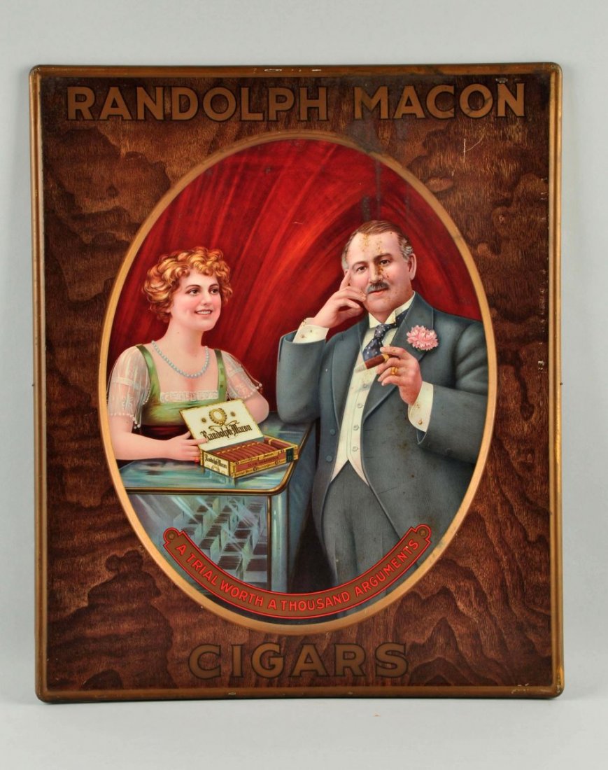 Randolph Macon Cigars Tin Sign. (1 of 3)