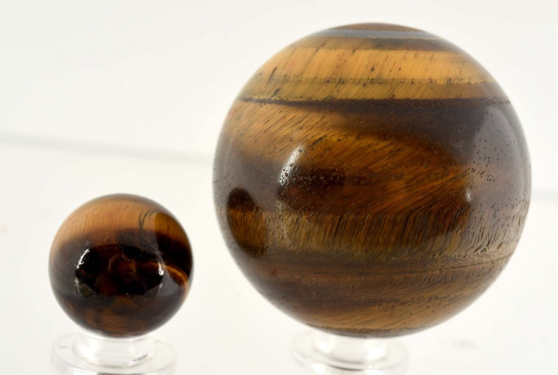 Lot of 2: Early Tiger Eye Marbles. (1 of 4)