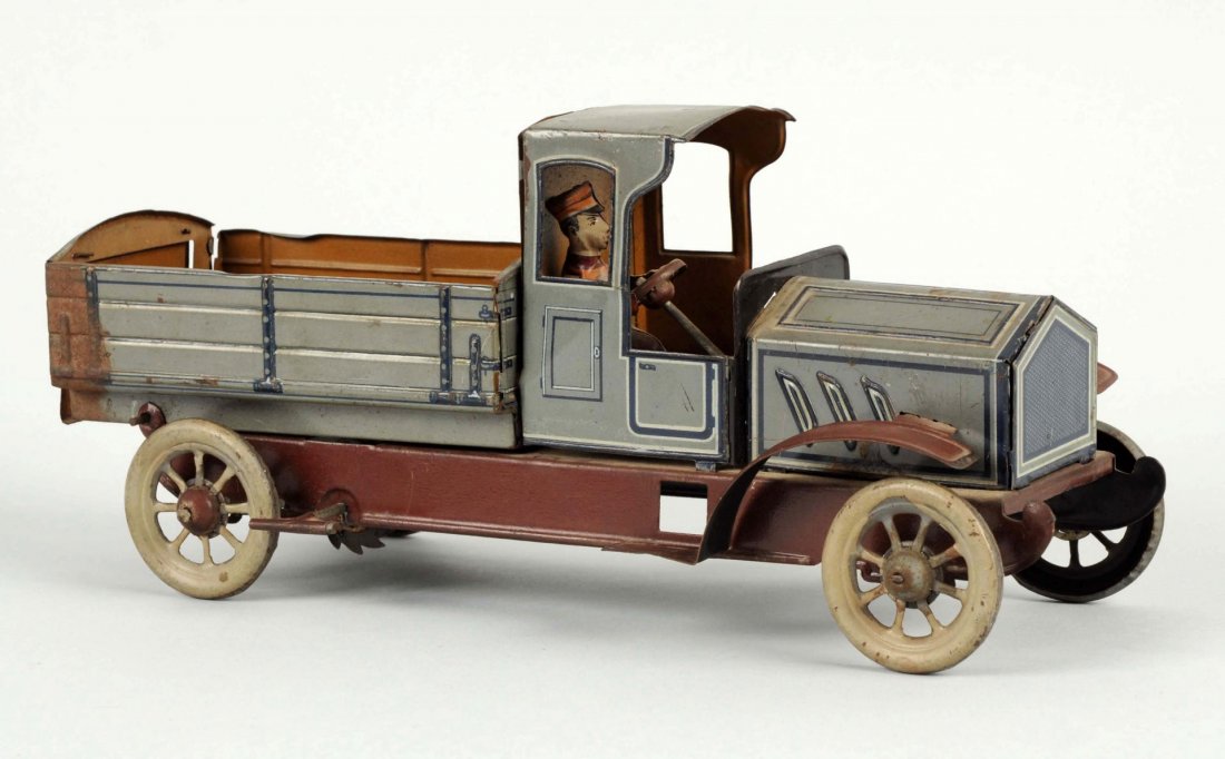 German Tin Litho Wind-Up Pickup Truck Vehicle. (1 of 2)