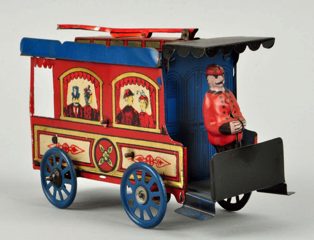 German Orobr Tin Litho Windup Trolley Toy. (1 of 2)