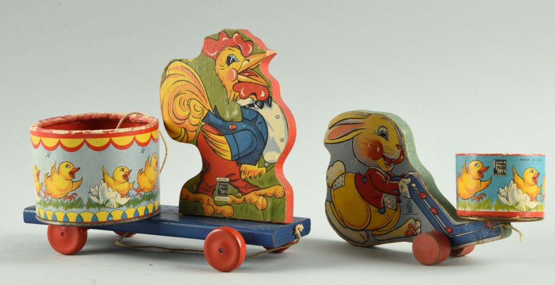 Lot of 2:Fisher Price Paper on Wood Easter Animals (1 of 2)