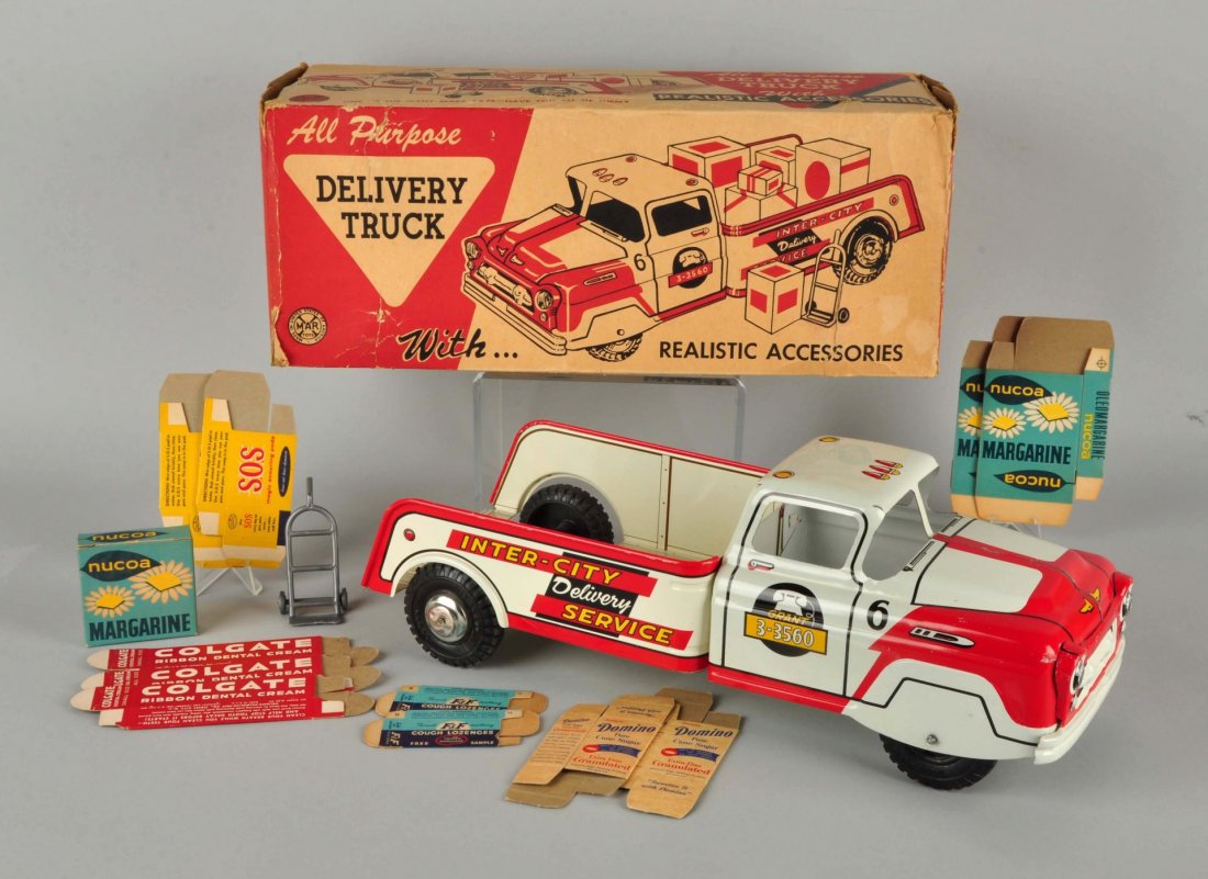 Marx Tin Litho All Purpose Delivery Truck In Box. (1 of 5)