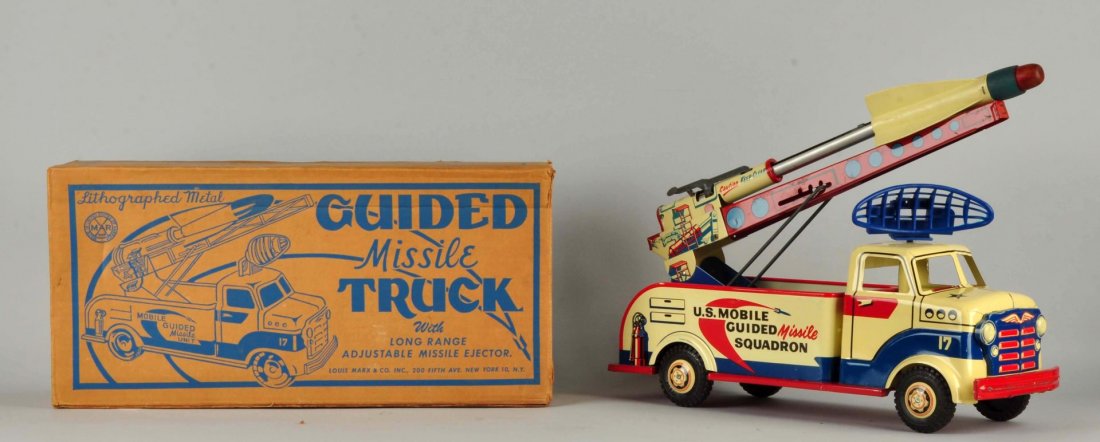 Marx Tin Litho Guided Missle Truck #1958. (1 of 5)