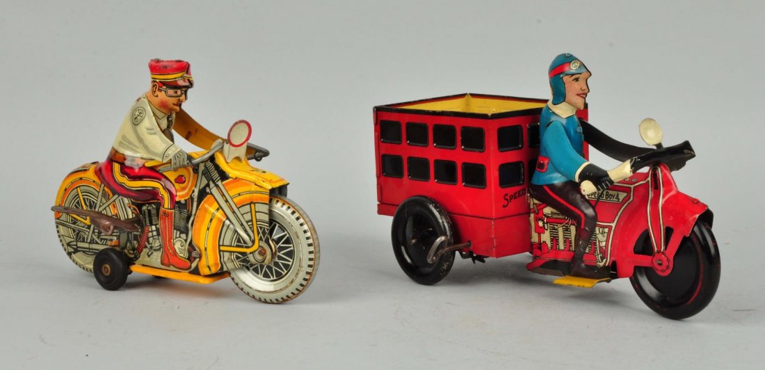 Lot of 2: Marx Tin Litho Wind Up Motorcycles. (1 of 2)