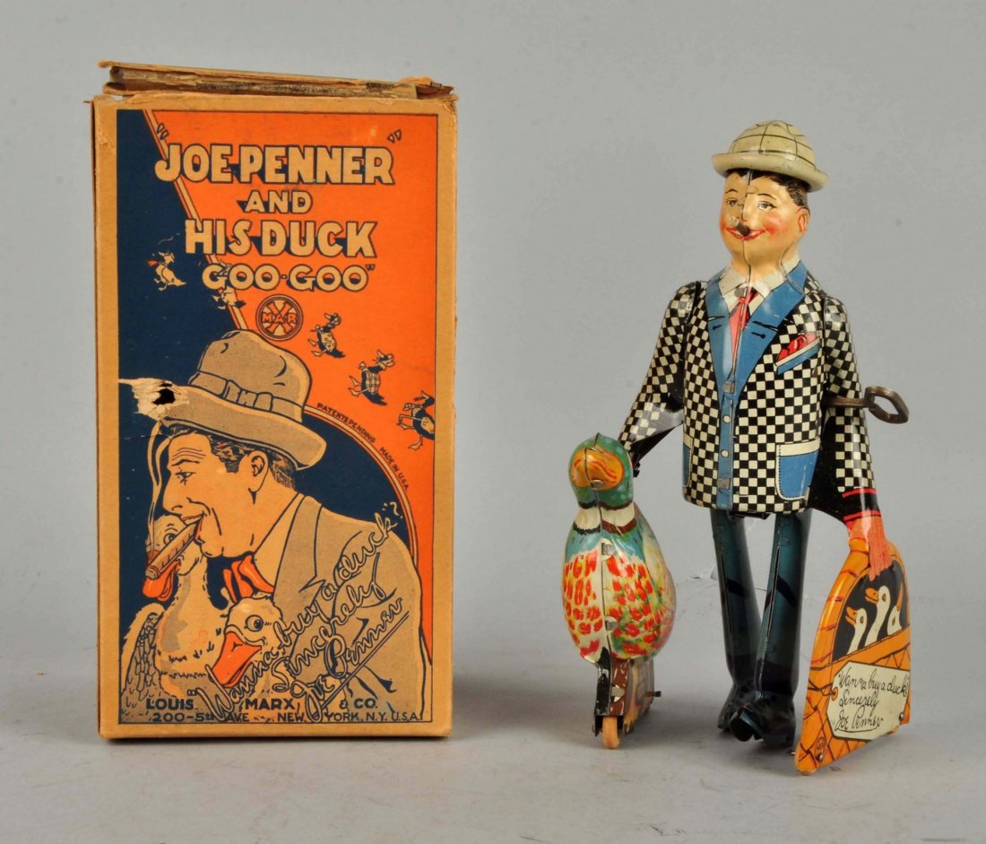 Marx Tin Litho Wind-Up Toy Joe Penner & His Duck. (1 of 4)