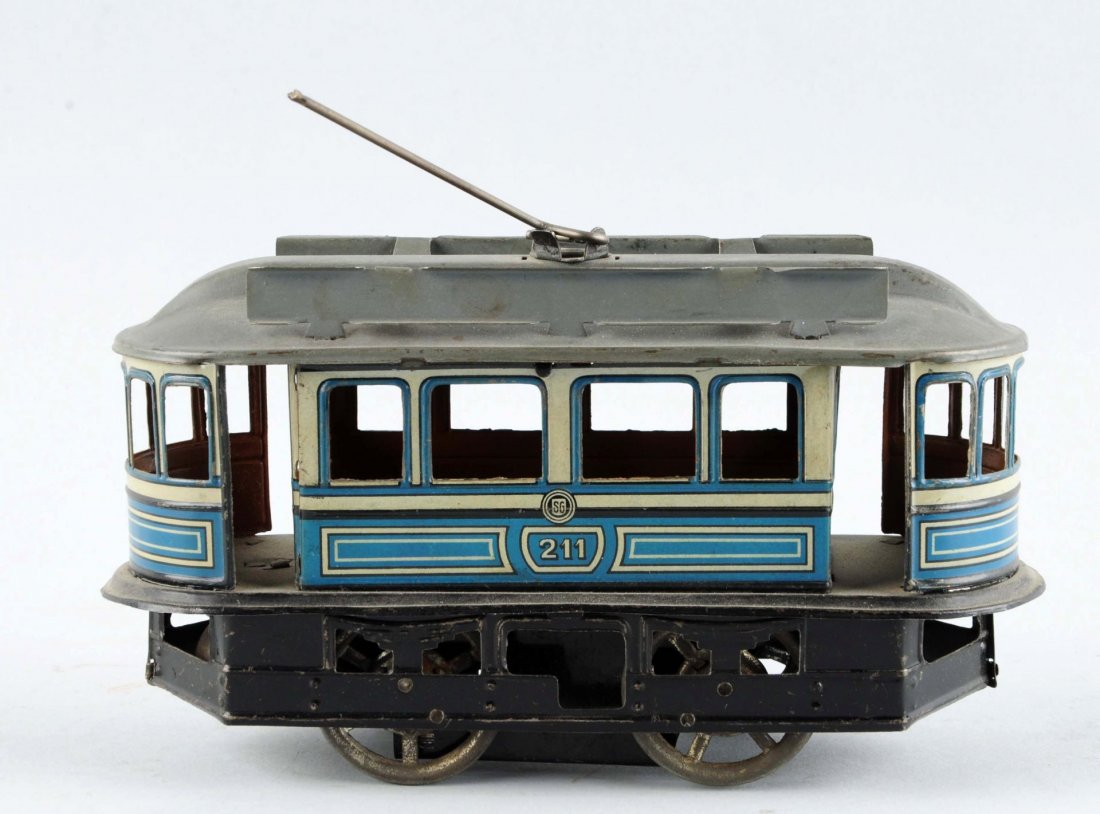 German Tin Litho Wind Up Trolley Toy. (1 of 2)