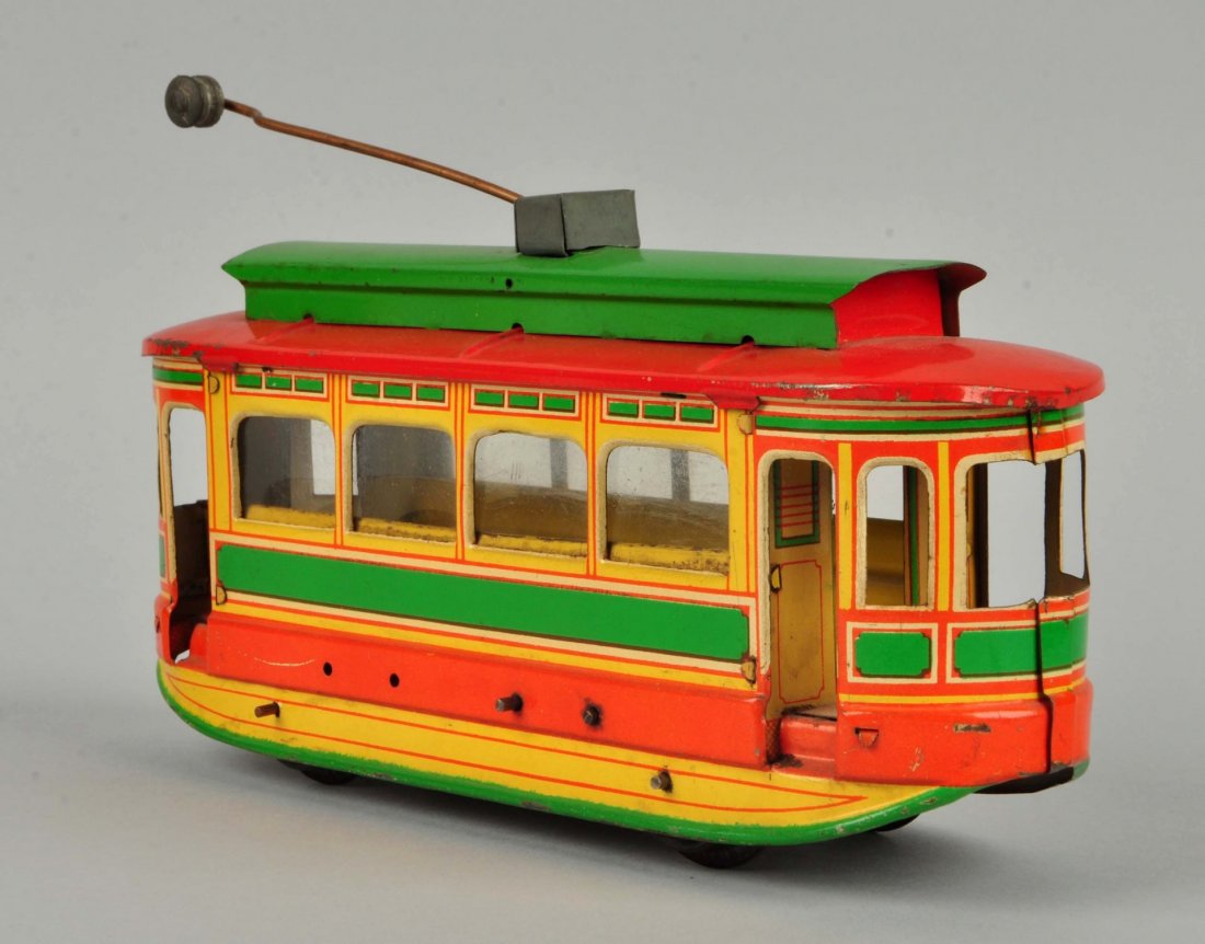German Orobr Tin Litho Wind Up Trolley Toy. (1 of 2)