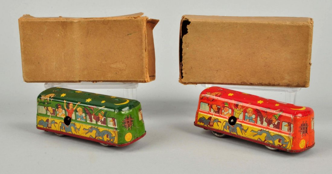 Lot Of 2: German Tin Litho Halloween Vehicle Toys. (1 of 2)