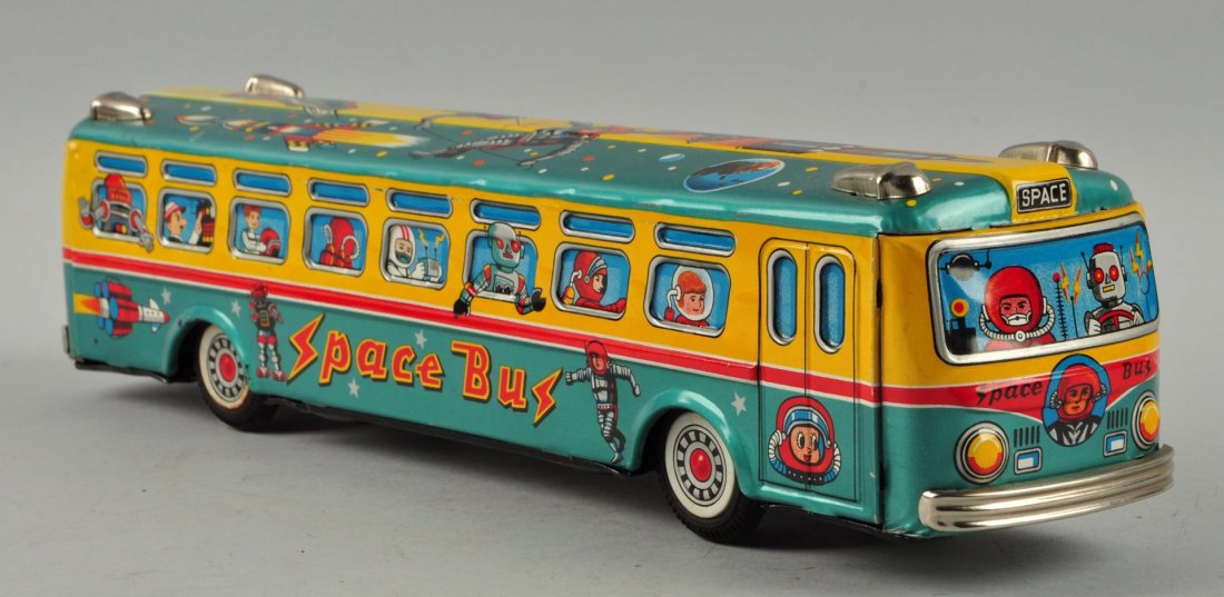 Japanese Tin Litho Friction Space Bus. (1 of 2)