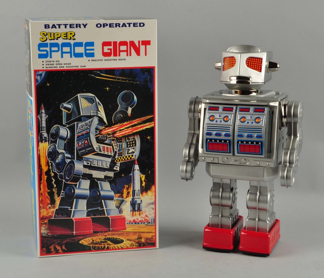 Japanese Tin Litho Battery Op Space Giant Robot. (1 of 5)