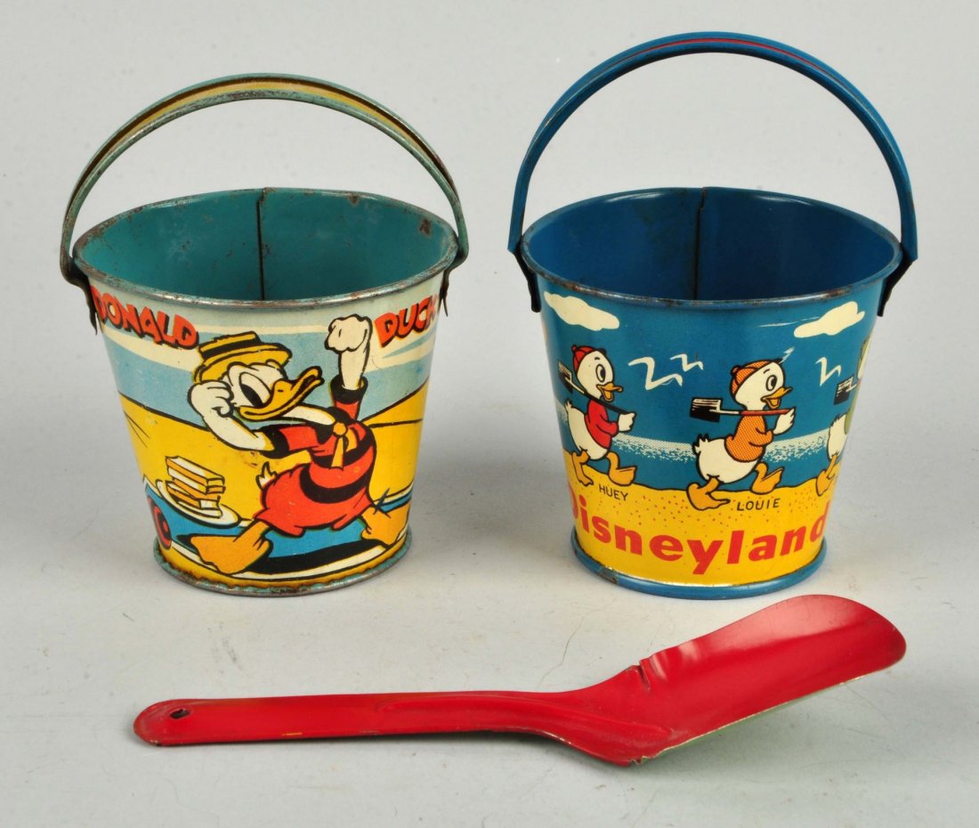 Lot Of 2: Tin Litho Walt Disney Donald Duck Pails. (1 of 4)