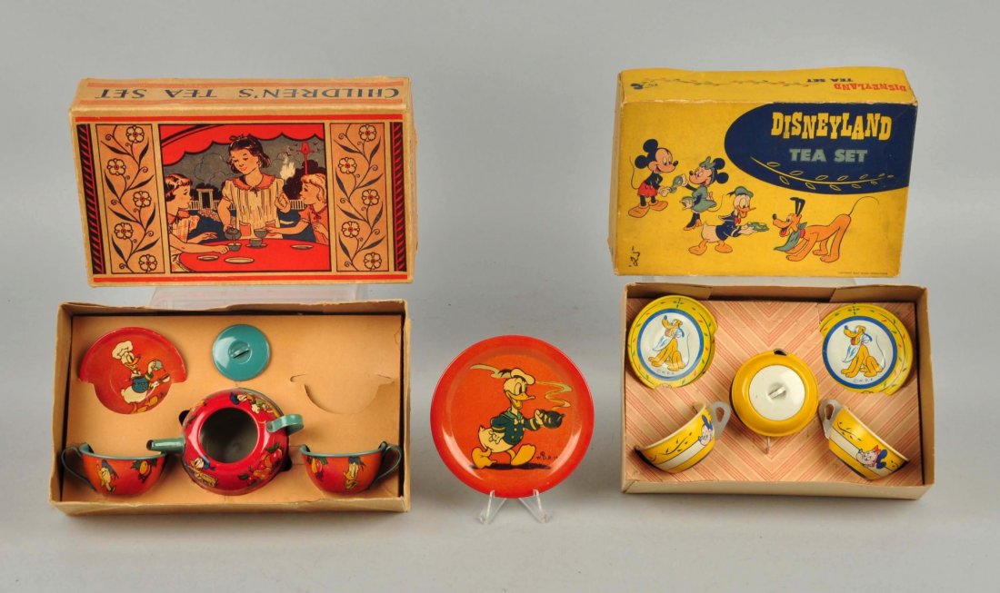 Lot Of 2: Disney Tin Litho American Made Tea Sets. (1 of 7)