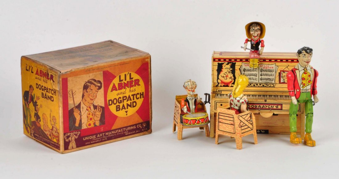 Unique Art Tin Litho Wind-Up Li'l Abner Band. (1 of 1)