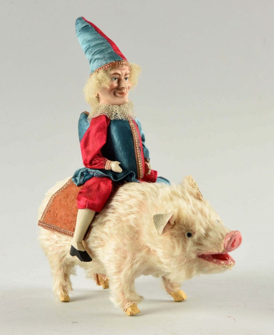 Punch Riding Pig Candy Container. (1 of 2)