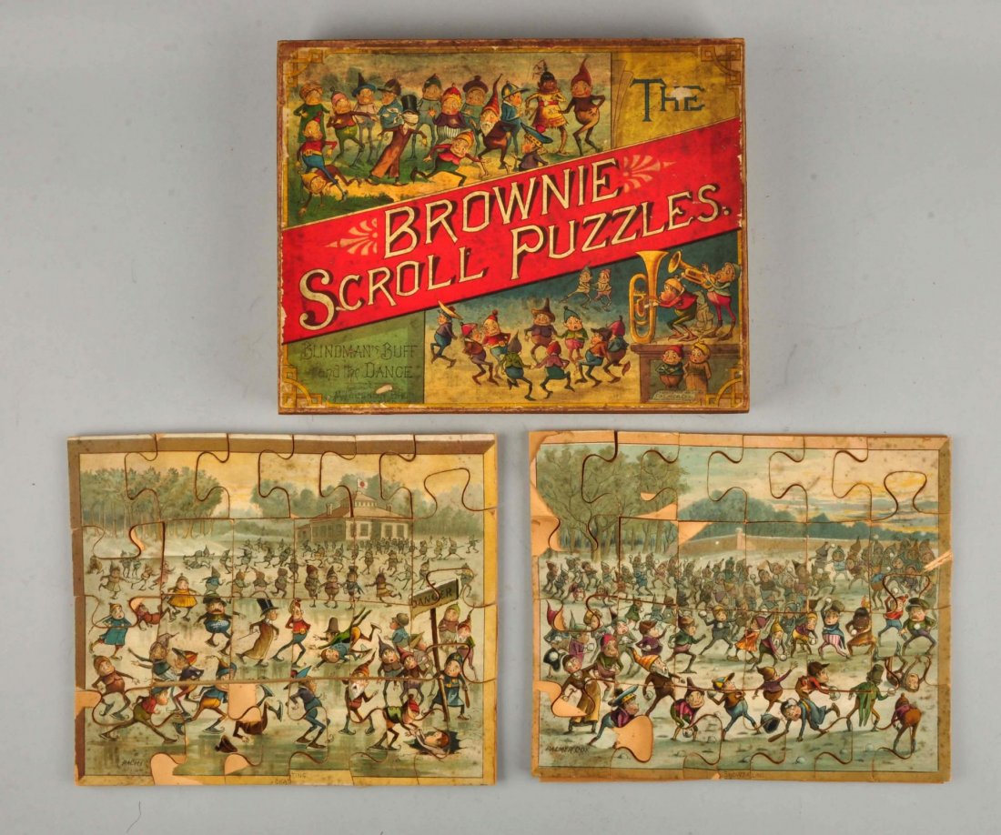Early McLoughlin Bros. Brownie Scroll Puzzle. (1 of 4)
