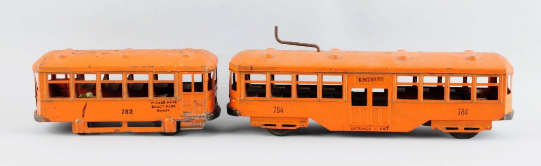 Lot Of 2: Kingsbury Wind Up Trolley Cars. (1 of 2)