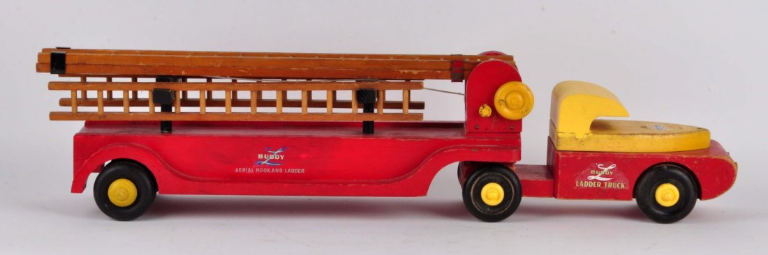 Lot Of 2: Buddy-L Wooden Circus & Ladder Trucks. (1 of 6)