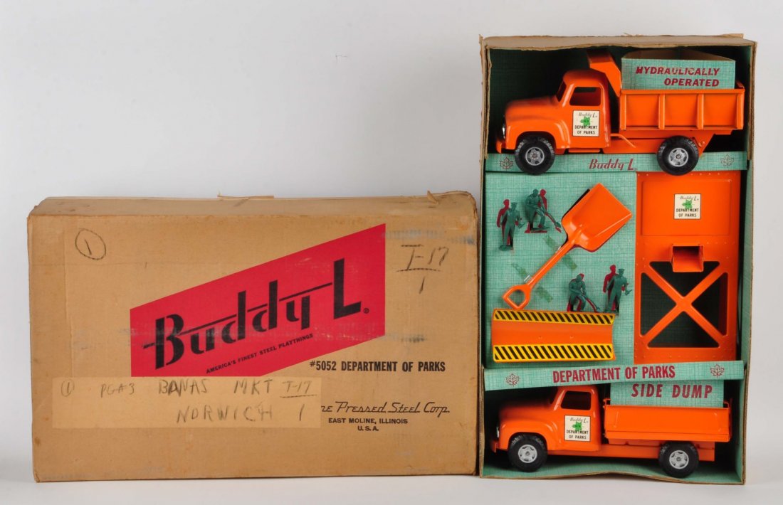 Pressed Steel Buddy L Dept. of Parks Truck Set. (1 of 1)