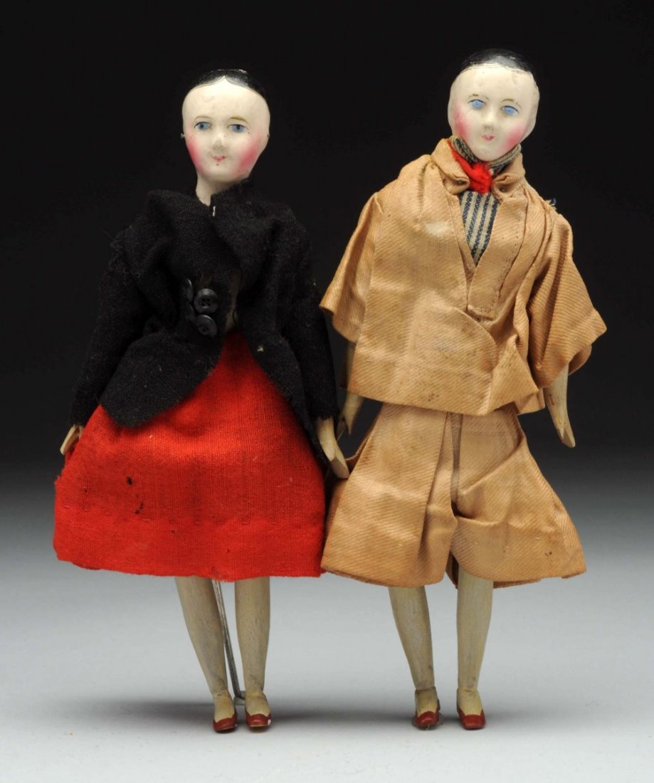 Pr French Papier Mache Doll House Twins (1 of 5)