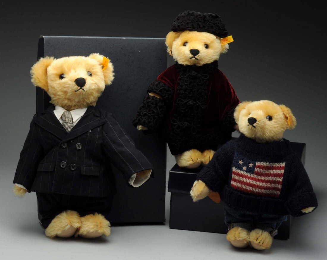 Three Steiff Ralph Lauren Limited Edition Bears.