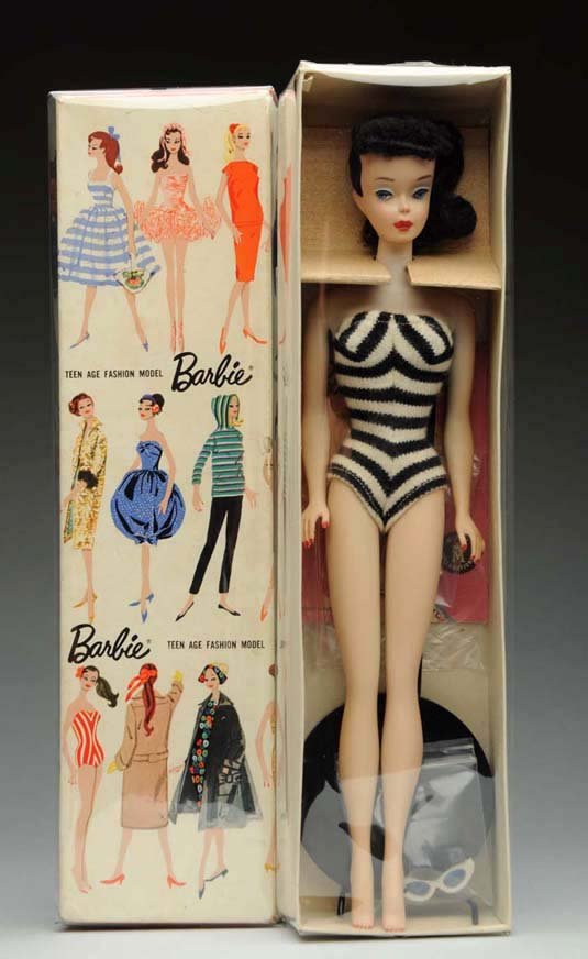 1960 No. 3 Brunette Ponytail Barbie With Box. (1 of 1)