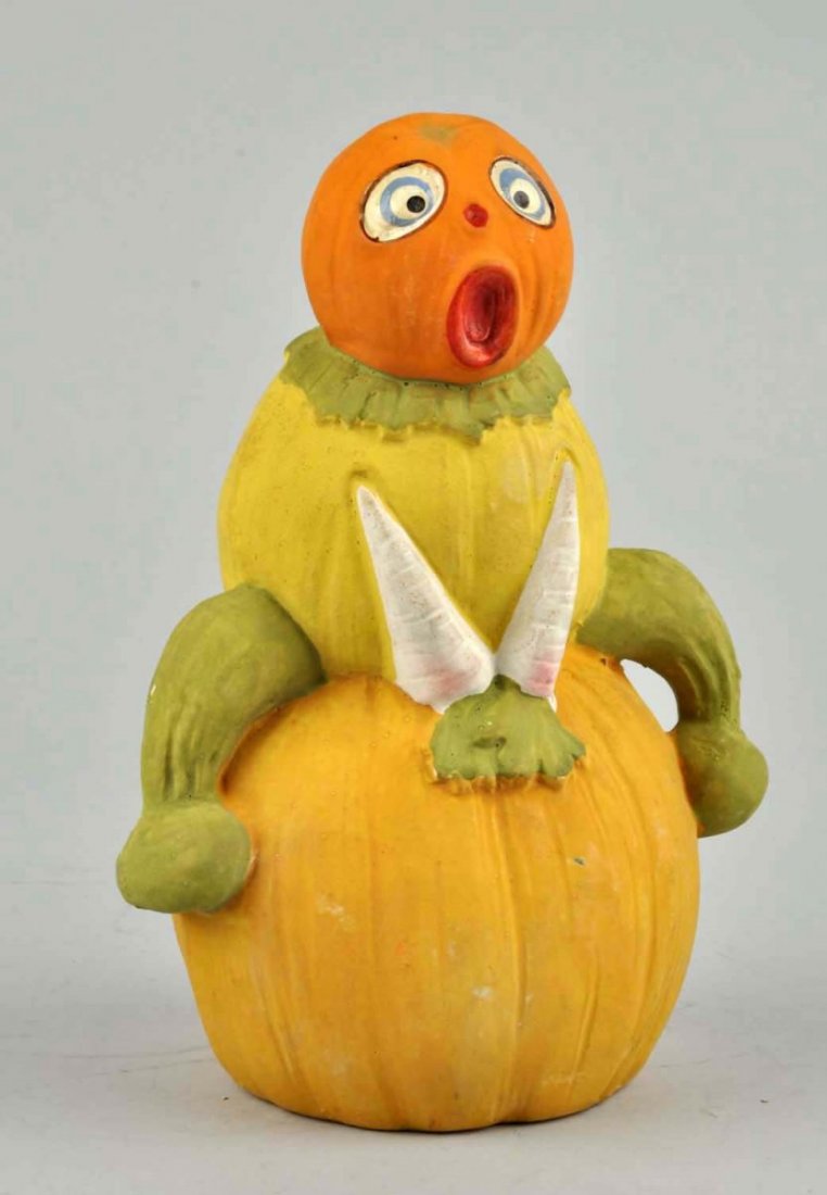 Veggie Man On Pumpkin Halloween Candy Container. (1 of 2)