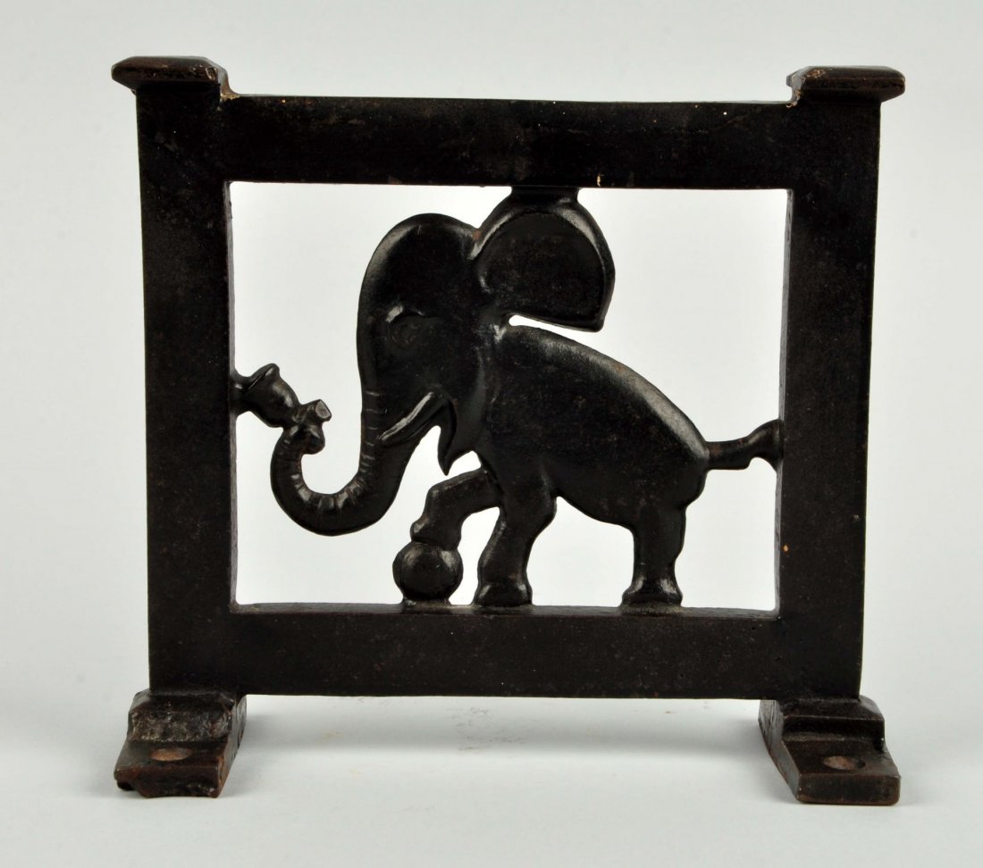 Cast Iron Elephant with Ball Foot Scraper. (1 of 3)