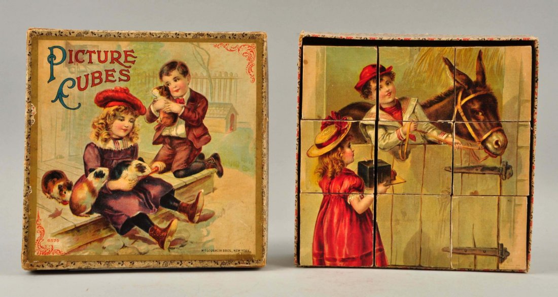McLoughlin Bros. Early Picture Cube Puzzle Set. (1 of 2)