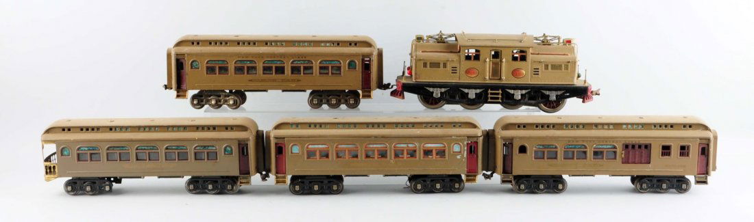 Lot Of 5: Lionel 408E Locomotive & Passenger Cars. (1 of 2)