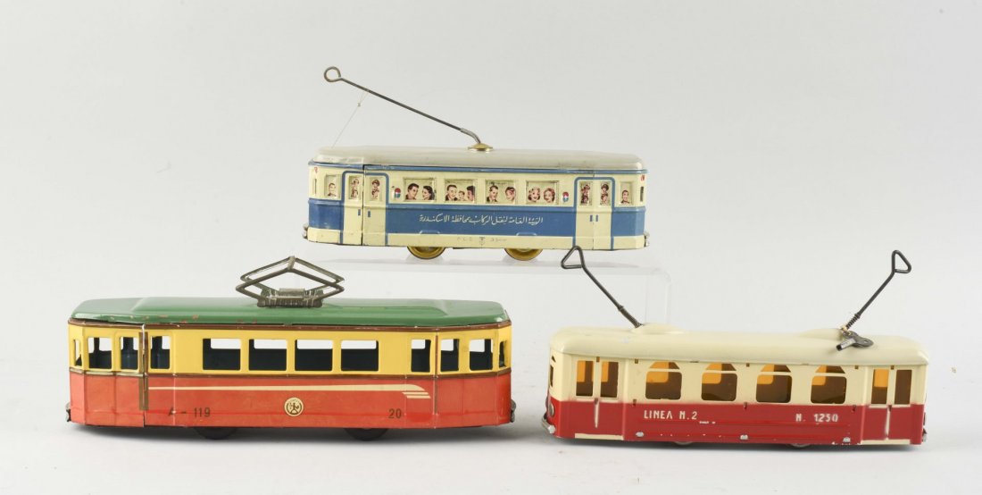 Lot Of 3: Tin Litho Trolleys. (1 of 1)