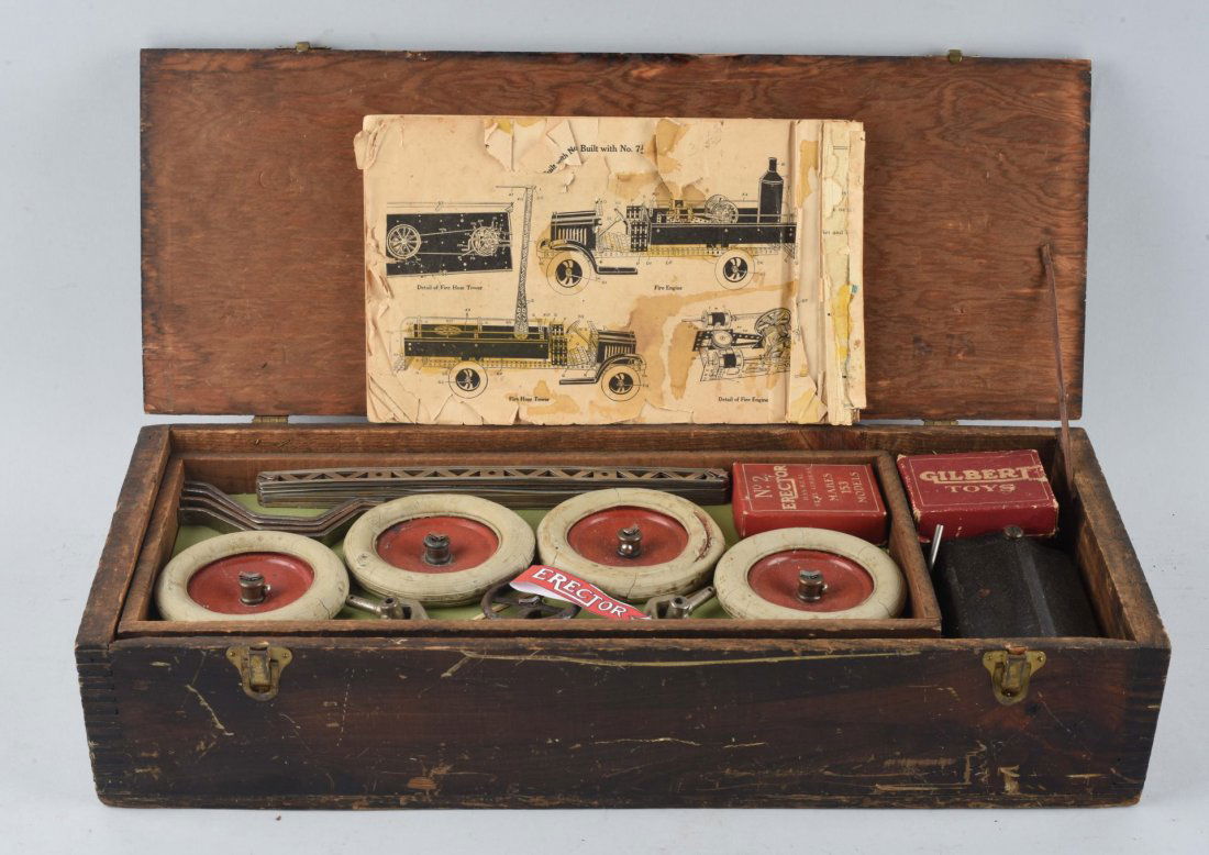 Lot Of 3: Gilbert Erector Sets in Wooden Boxes. (1 of 3)