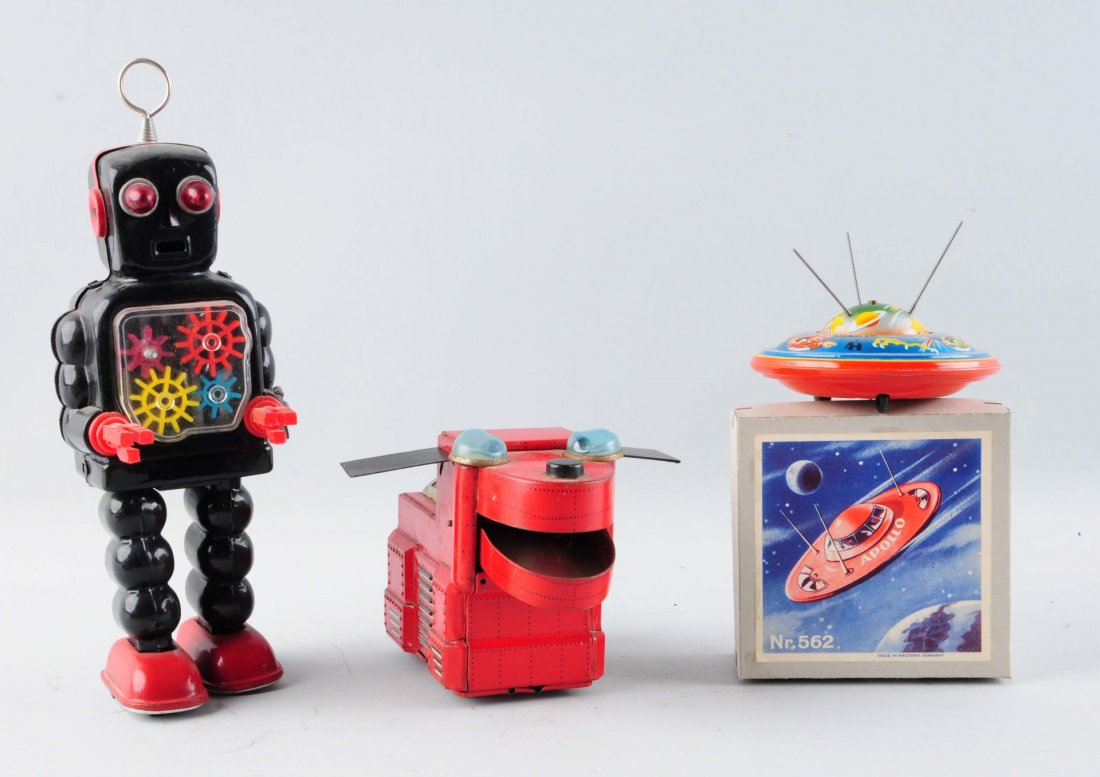 Lot Of 3: Japanese & German Tin Litho Space Toys. (1 of 1)