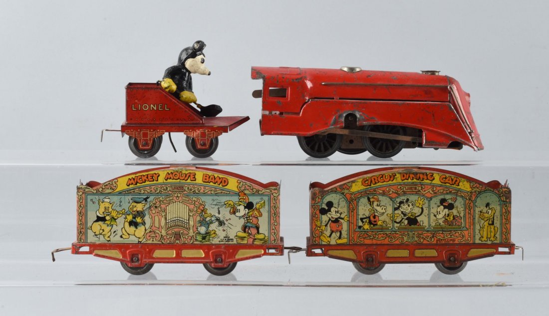 Lot Of 4: Lionel Mickey Mouse Tin Train Set. (1 of 1)