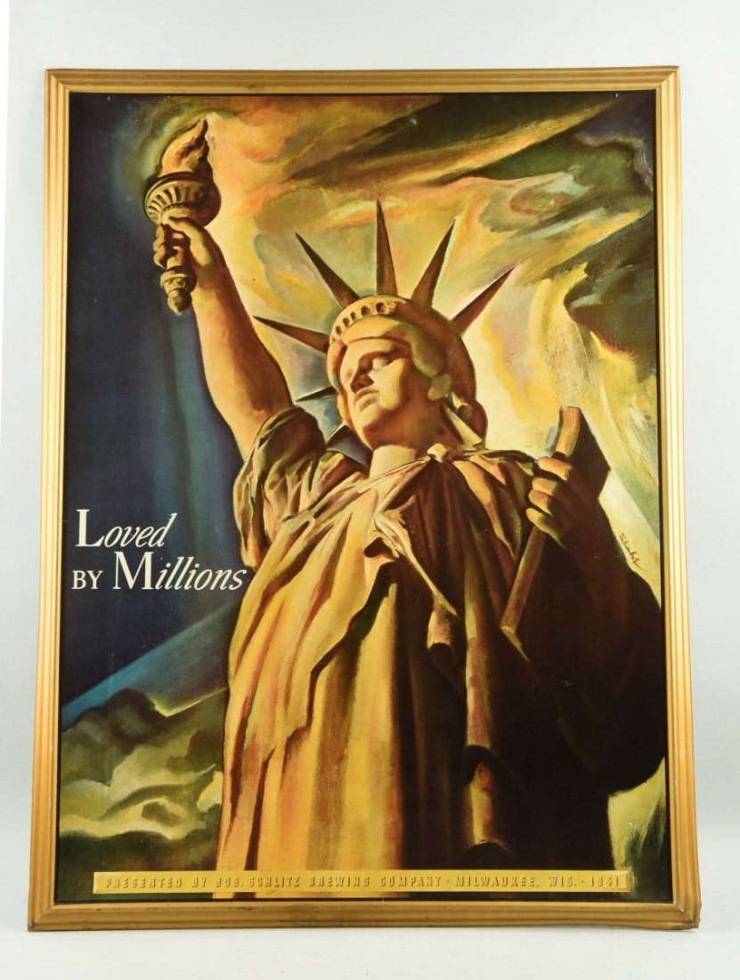 Large Self Framed Schlitz Brewing Co. Tin Sign. (1 of 1)