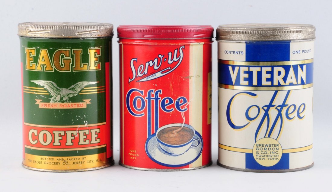 Lot Of 3: Early Coffee Tins. (1 of 1)
